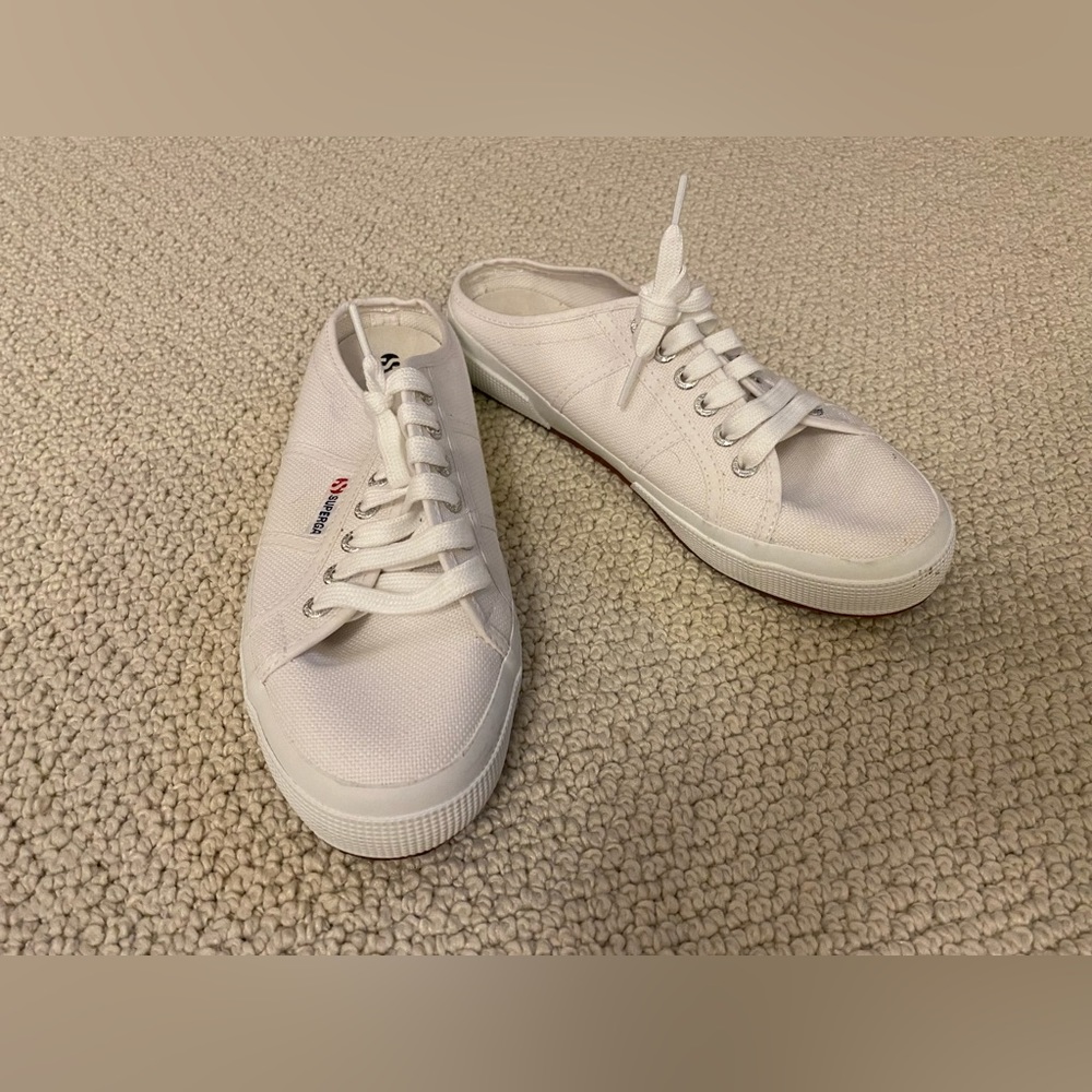 SUPERGA WHITE CANVAS MULE SIZE 39.5